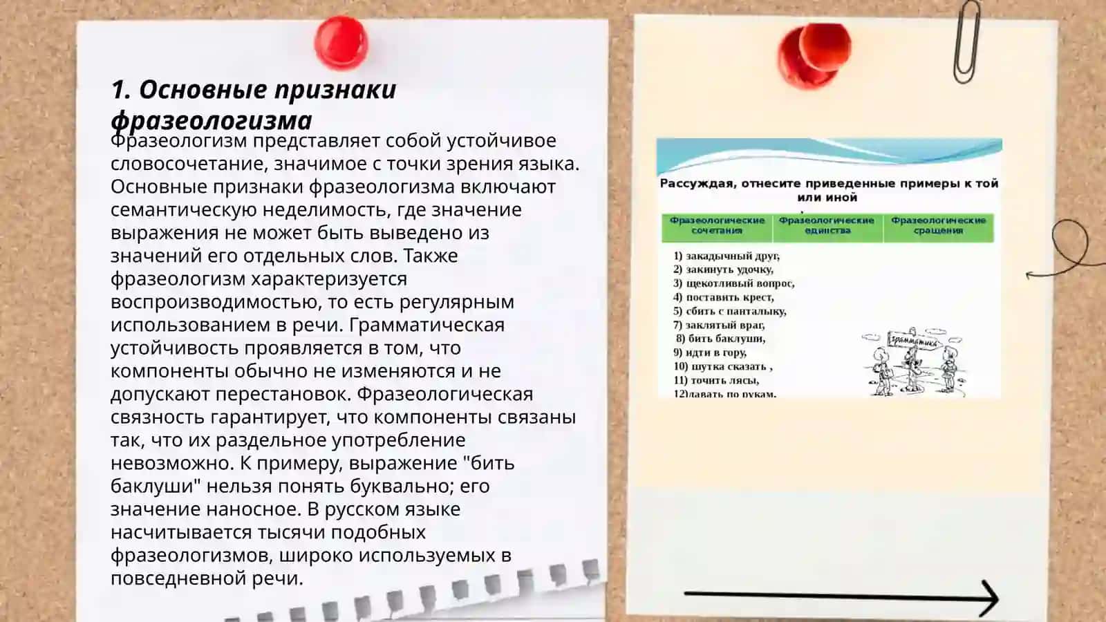 Фразеологизм как составная целостная единица языка. Признаки фразеологизма.Фразеологизм и слово. Фразеологизм и свободное словосочетание слов 3