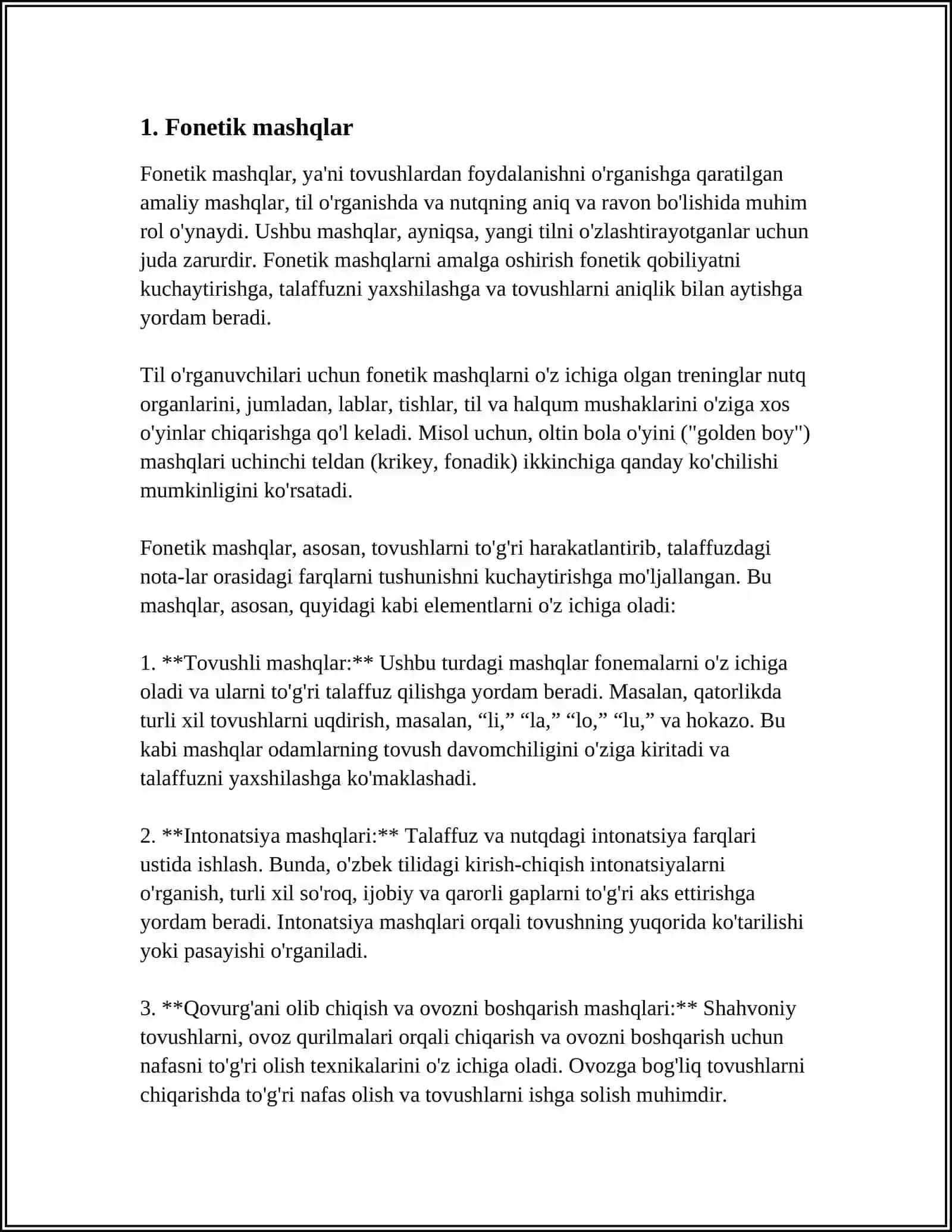 LINGVISTIK MASHQLAR VA ULARNING TURLARI 3