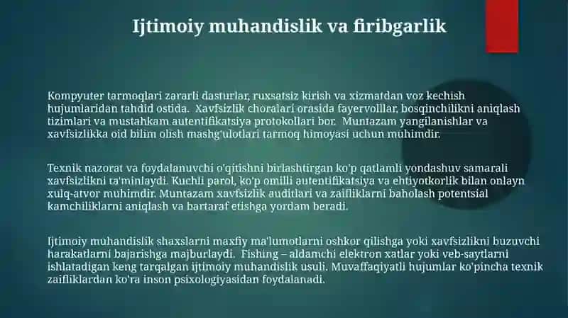 Kompyuter tarmoqlarida axborot xavfsizligini taʼminlash 3