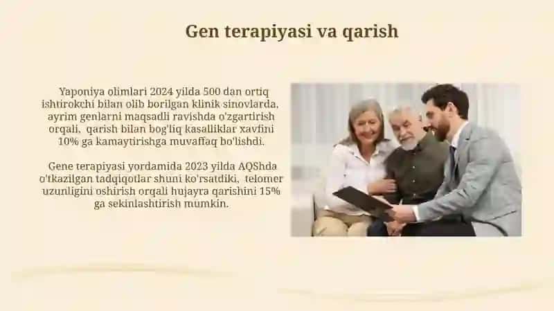 Qarish. Gerontologiya va inson umrini uzaytirish istiqbollari 3