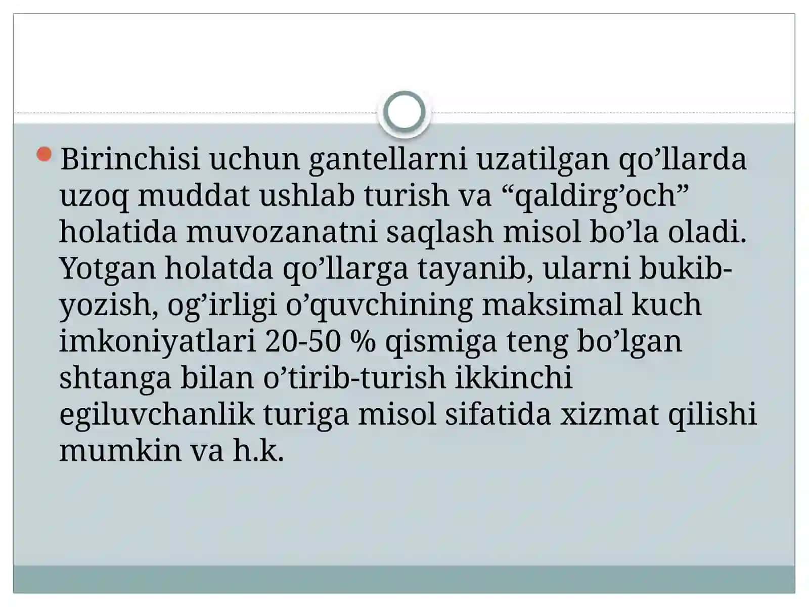 Kuch qobiliyatlarining rivojlanish darajasini va qobiliyatlarini rivojlantirish vositalari 3