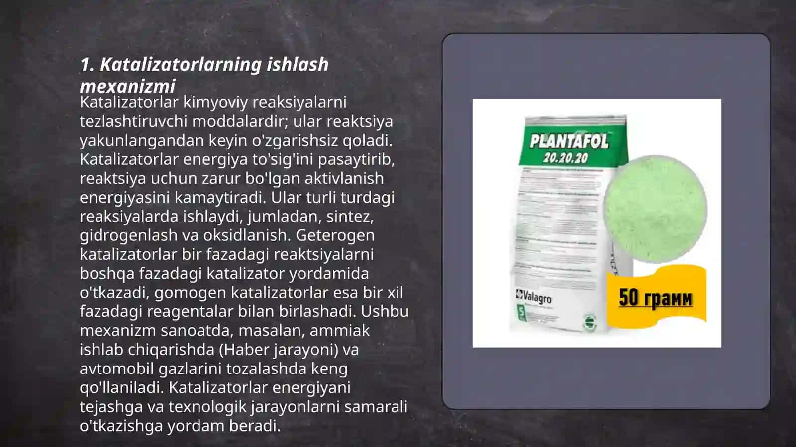 Katalizatorlarning barqaror faolligi 3
