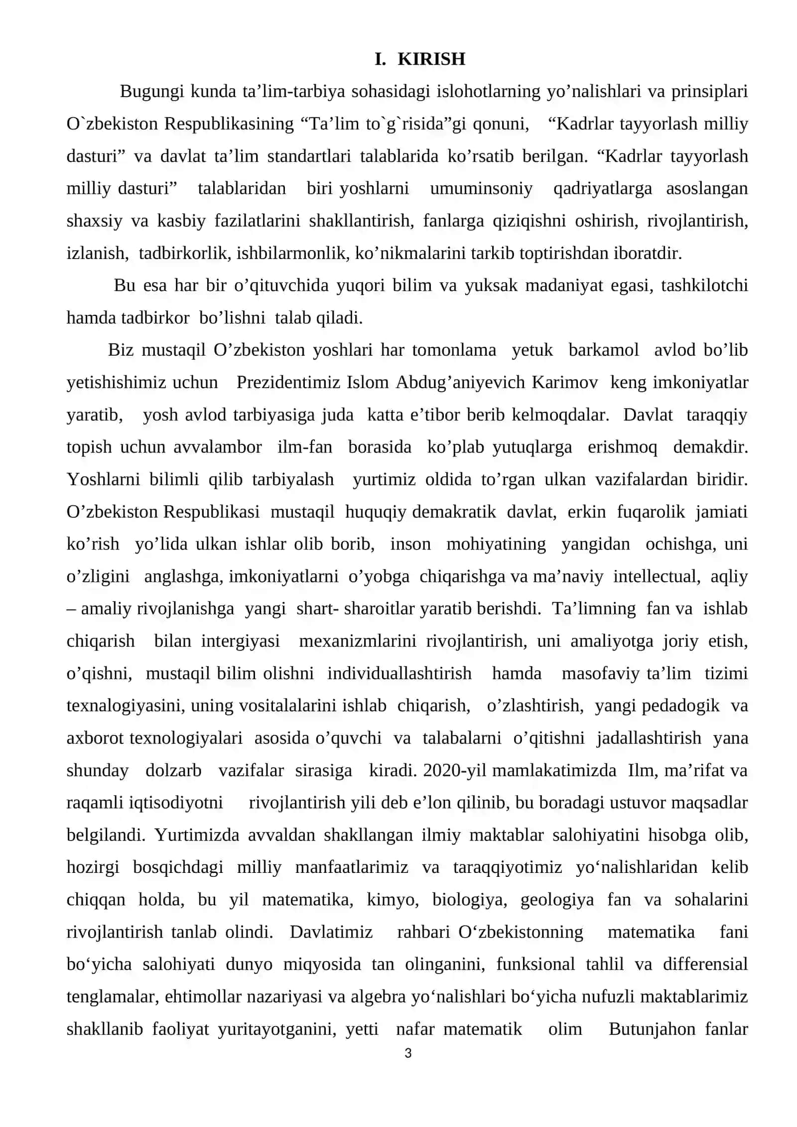 MATEMATIK FIZIKANING ASOSIY TENGLAMALARINI KELTIRIB CHIQORISH: TOR TEBRANISH TENGLAMASI; ISSIQLIK TARQALISH TENGLAMASI; STATSIONAR TENGLAMALR; MODDIY NUQTANING OG’IRLIK KUCHI TA’SIRIDAGI HARAKATI 3