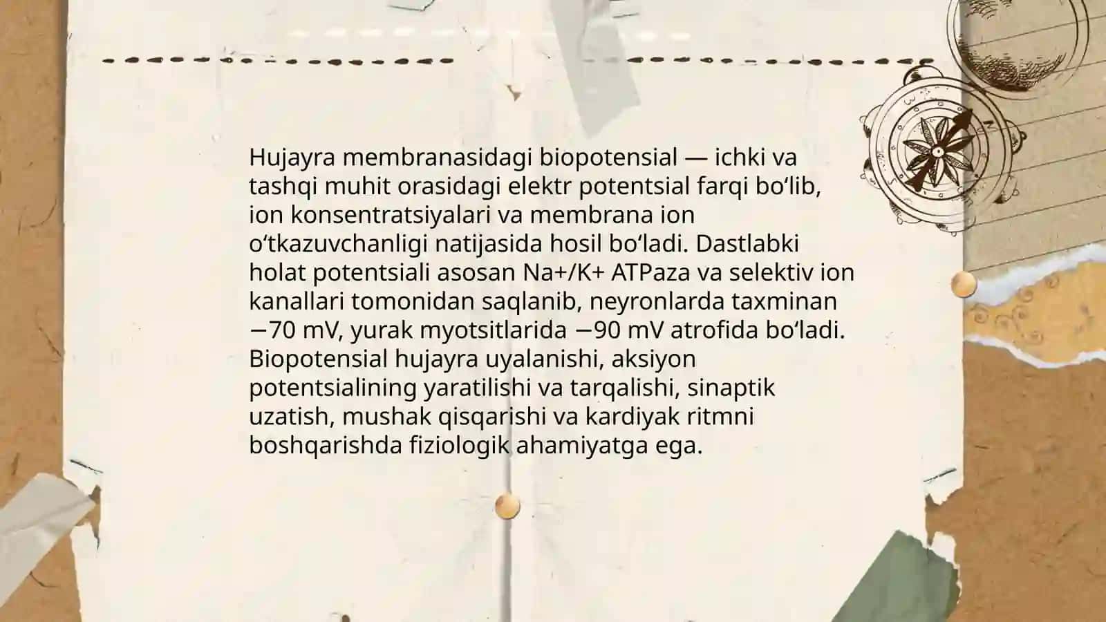 Hujayra menmbranalarida biopotensiallarni nosi boʻlishi va uni qayd etish usullari 3