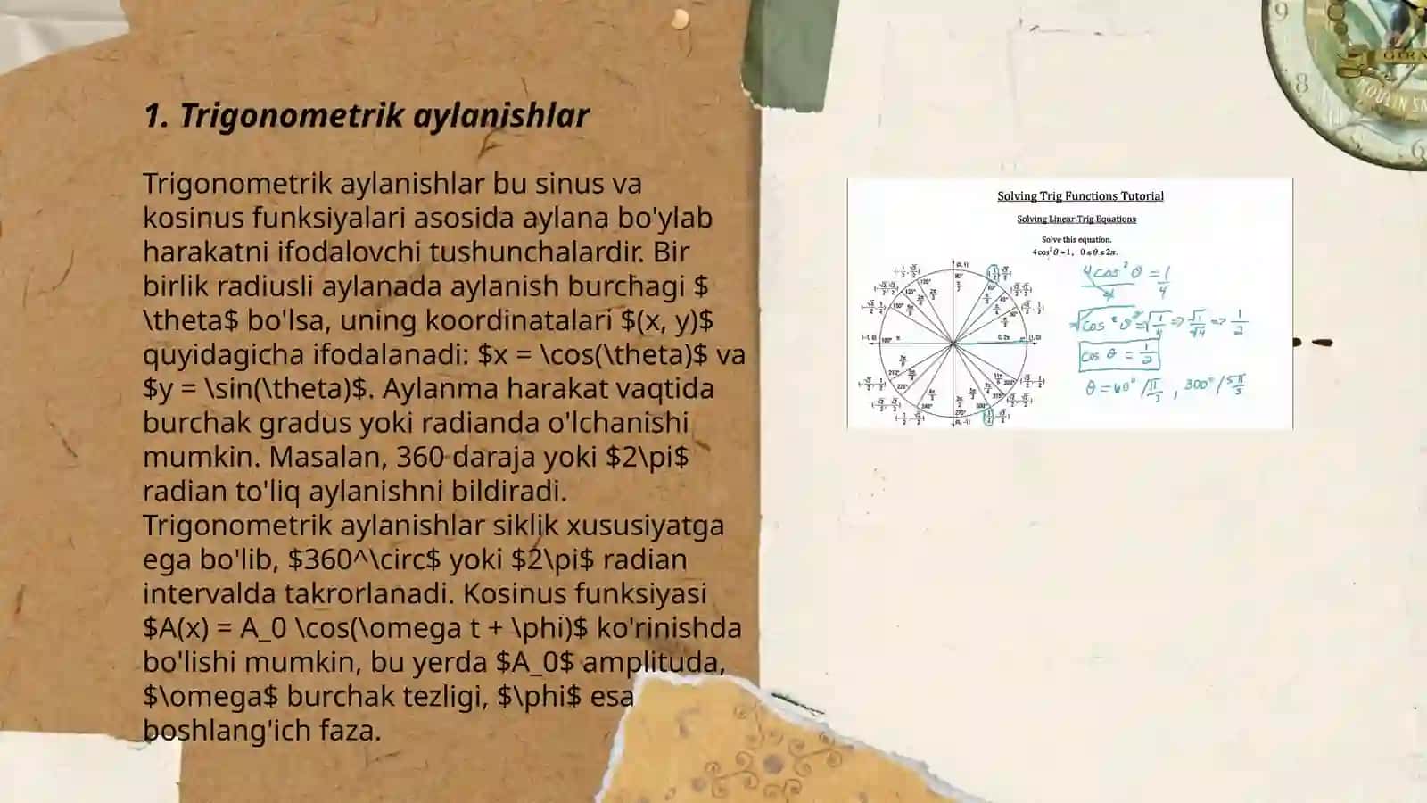 Trigonometrik funksiyalarning yig‘indisini ko‘paytmaga keltirish 3