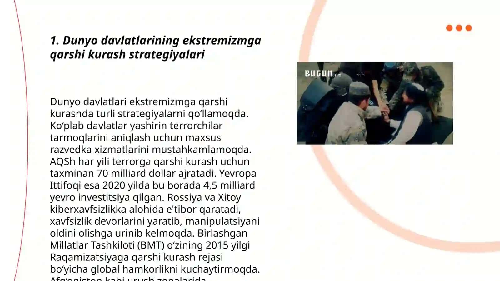 Dunyo davlatlarining ekstremizmga qarshi kurash strategiyalari 3