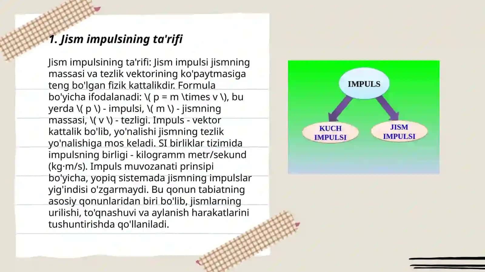 Jism impulsining ta'rifi 3