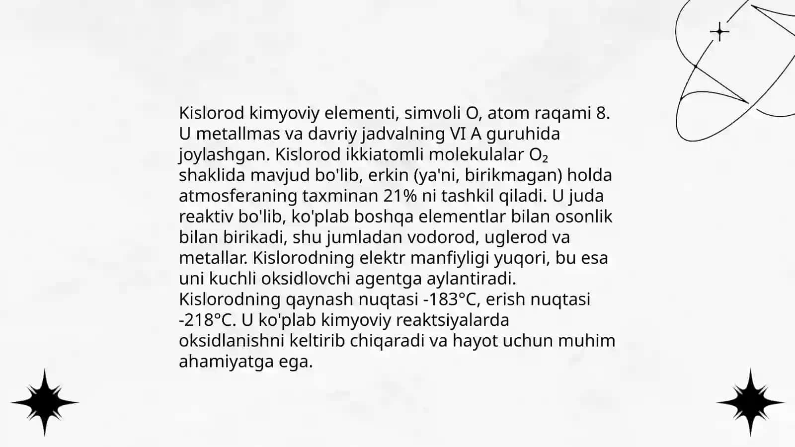 Kislorod effekti uning universallik xarakteri 3