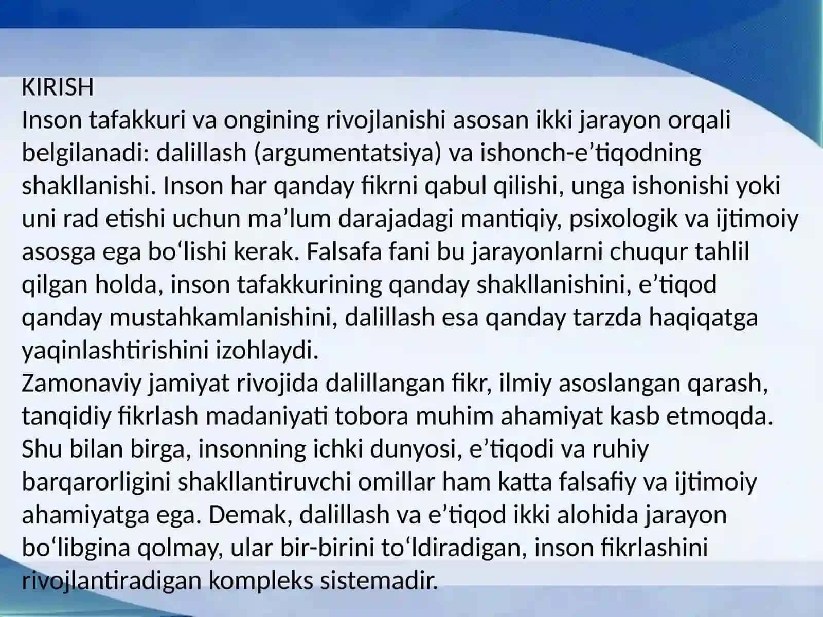 Dalillash va ishonch-e’tiqodning shakllanish jarayoni 3