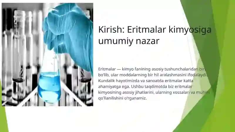 Eritmalar: Kolligativ xossalar, Kislota-asos muvozanat va Bufer sistemalar 3