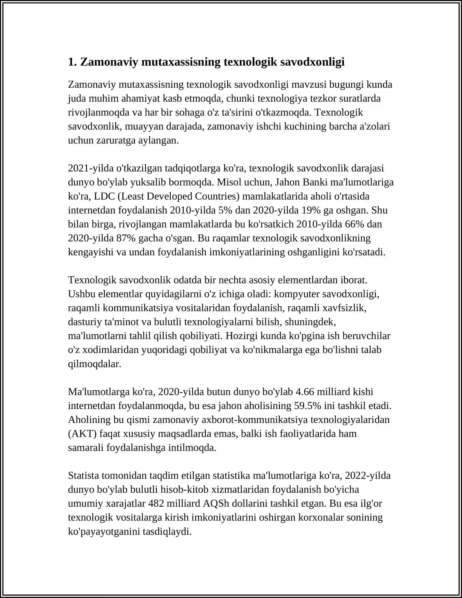 ZAMONAVIY MUTAXASSIS SHAXSIGA QO'YILADIGAN TALABLAR 3
