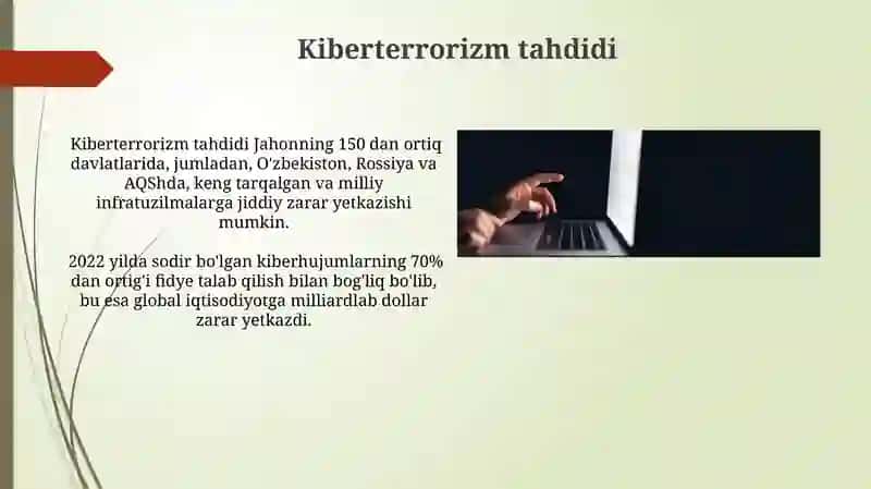 KIBER MAKON, KIBER TERRORIZM KIBER ZORAVONLIK TUSHUNCHALARINING MOHIYAT 3