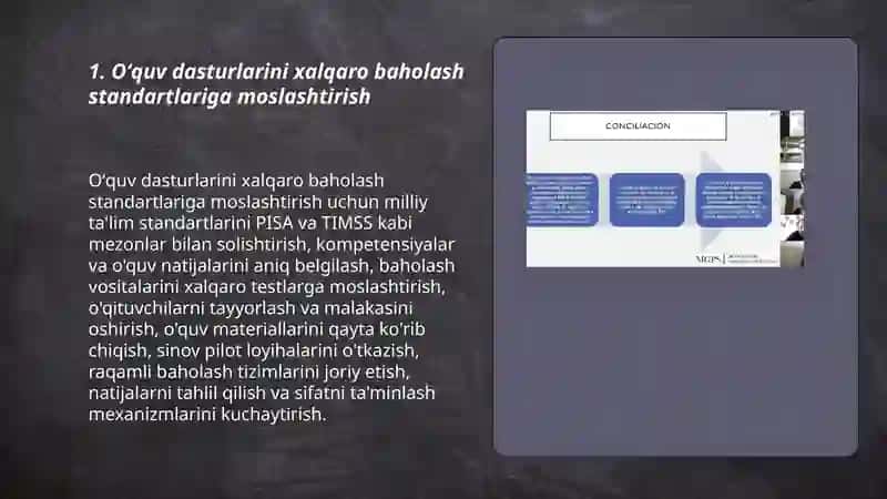 Oʻzbekiston taʼlim tizimini xalqaro baholash talablariga moslashtirish yoʻllari 3