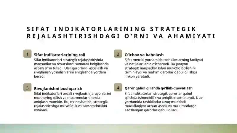 Sifat indikatorlari asosida strategik rejalashtirish va qaror qabul qilish mexanizmlari 3