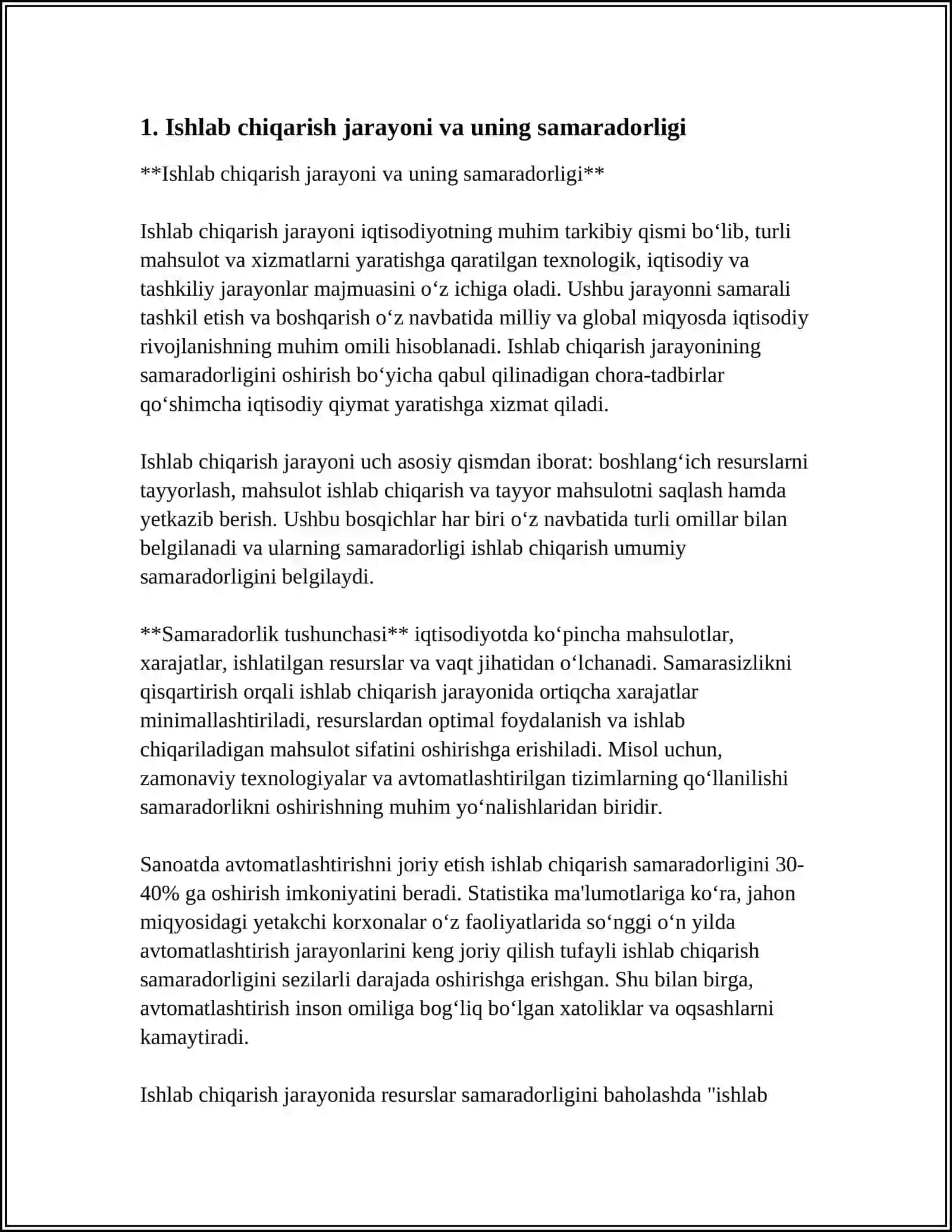 ISHLAB CHIQARISHNI SAMADORLIGI VA UNING KOʻRSATKICHLARI 3