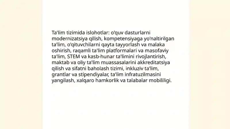 Ta'lim tizimida islohotlar va sifatni oshirish 3