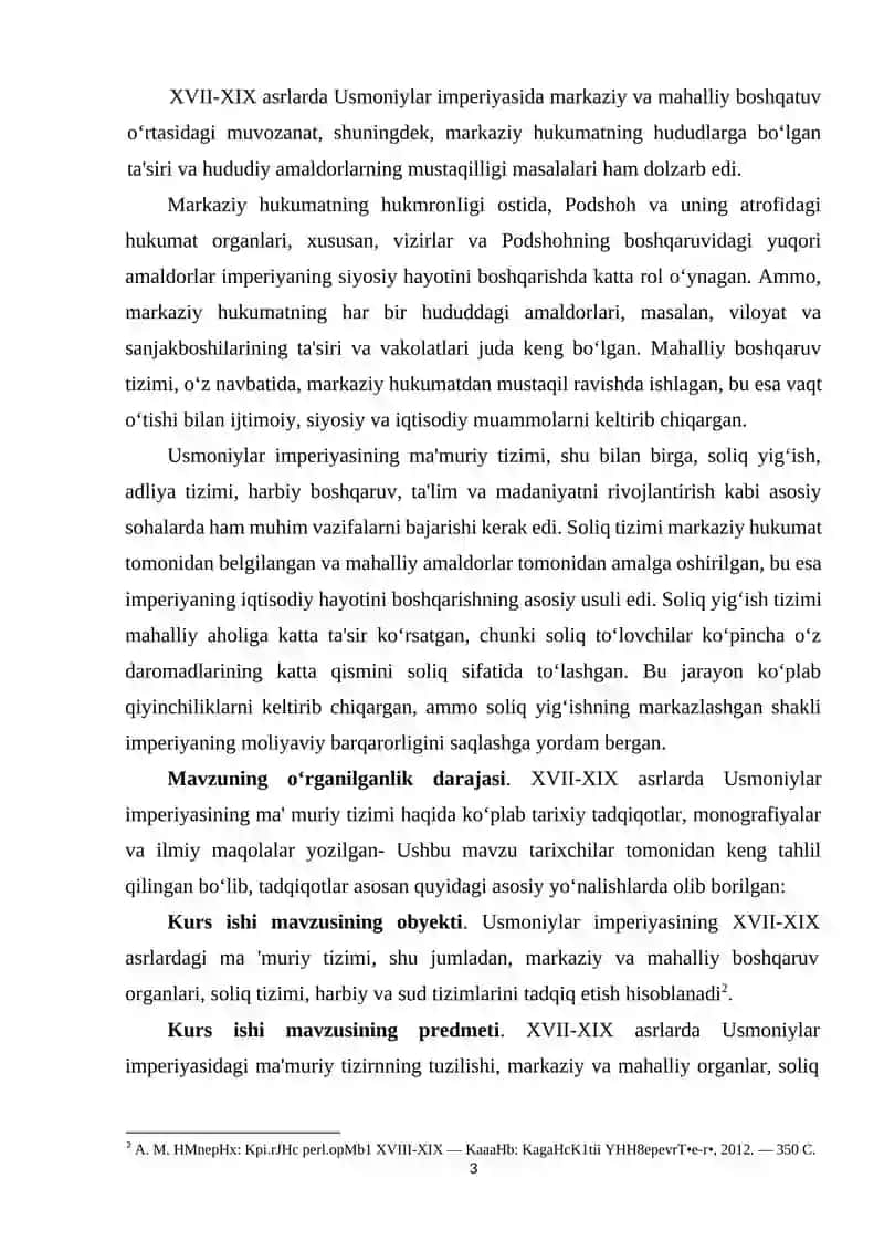 XVII-XIX asrlarda Usmoniylar imperiyasining hukumat tuzilmasi va boshqaruv usullari 3