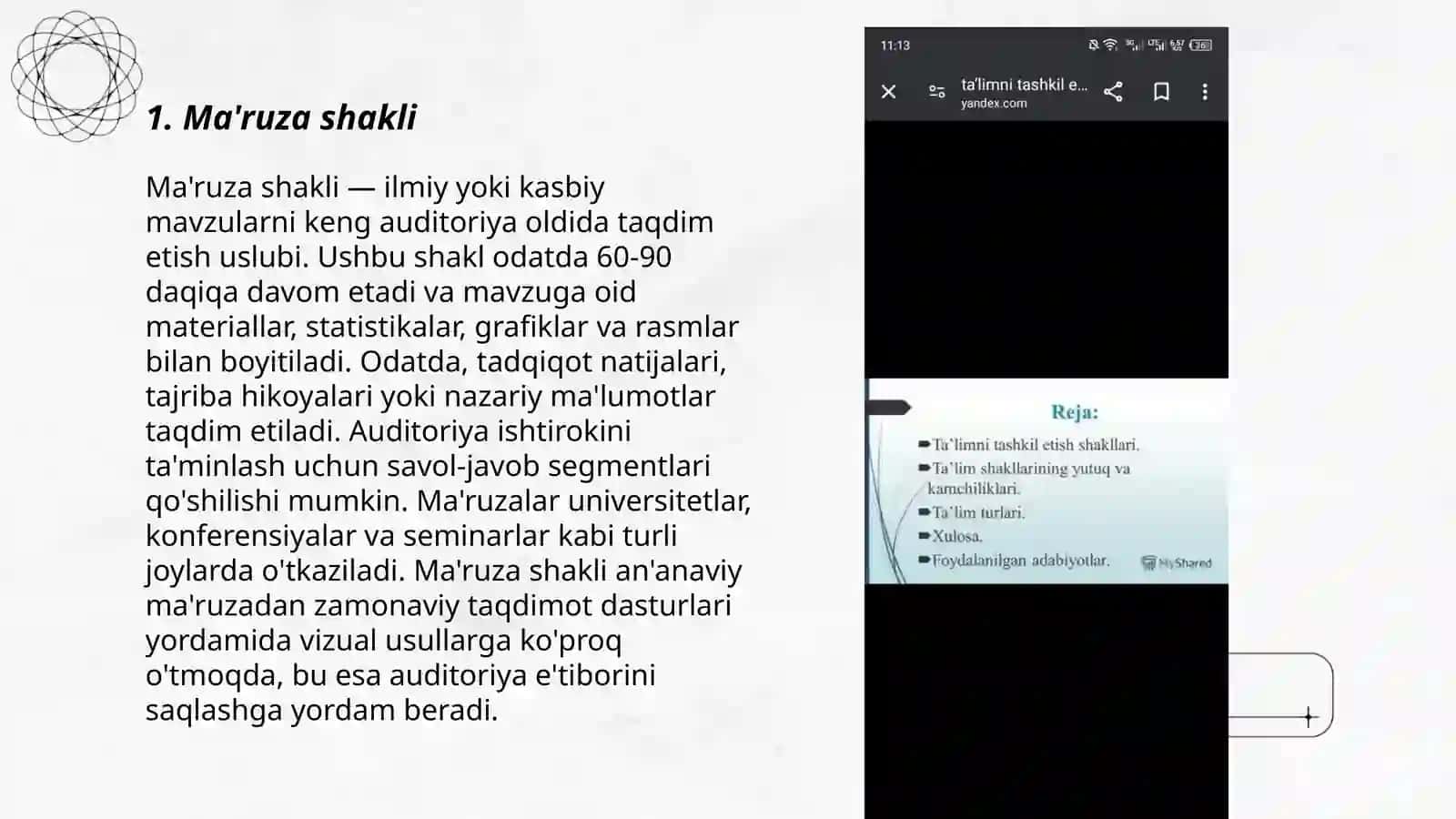 Ma'ruza shakli 3