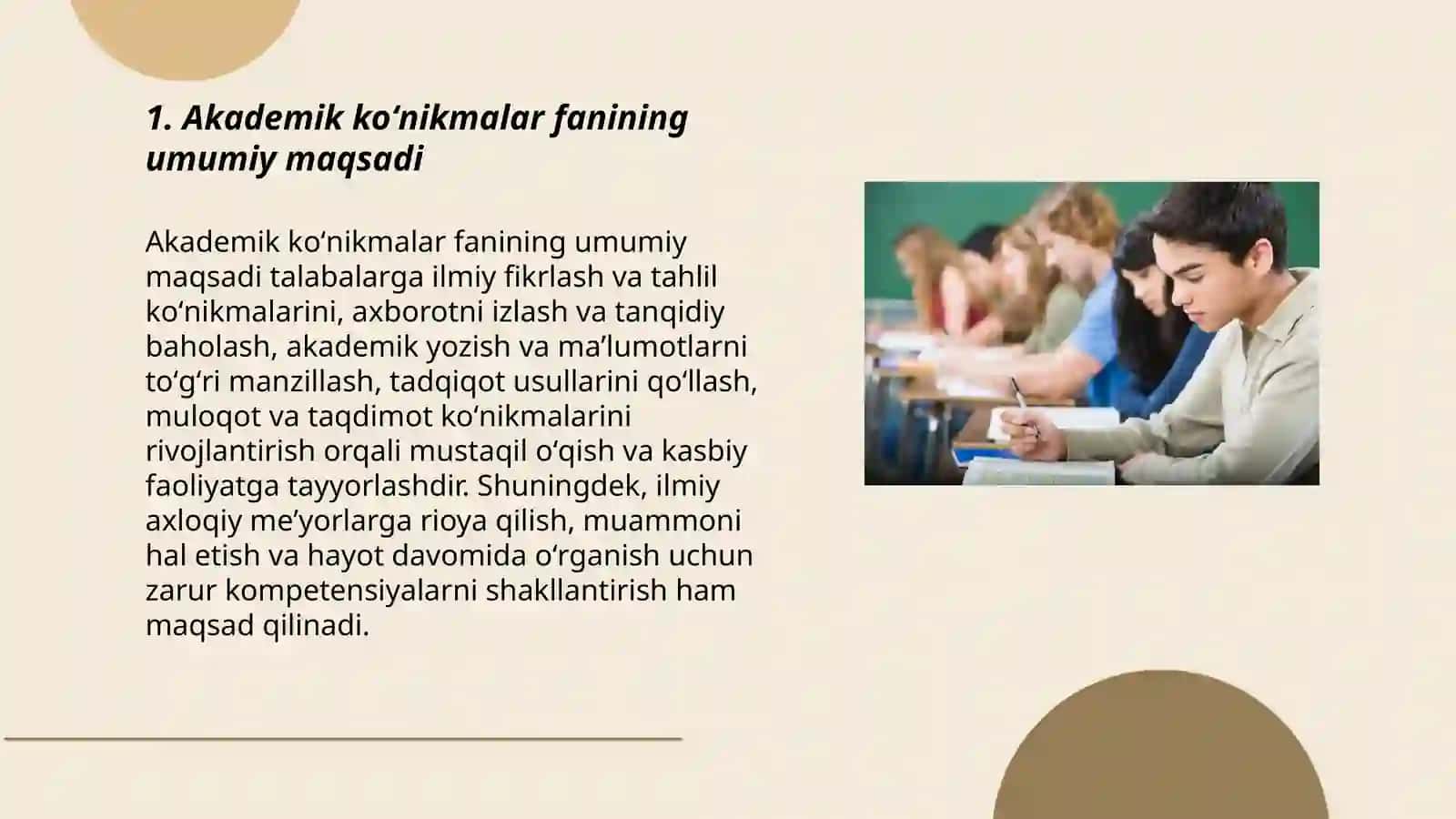 Akademik koʻnikmalar fanining maqsad va vazifalari 3