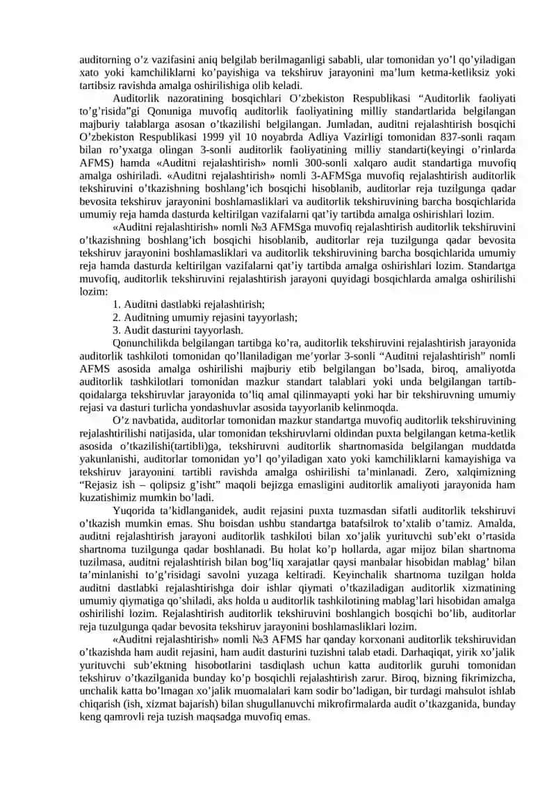 AUDITORLIK TEKSHIRUVINI REJALASHTIRISH 3