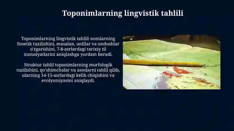Oʻlka tarixiga oid Topografik vatoponimikmanbalar 3
