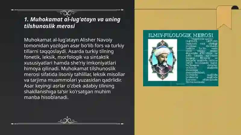 Muhokamat al-lug'atayn va uning tilshunoslik merosi 3