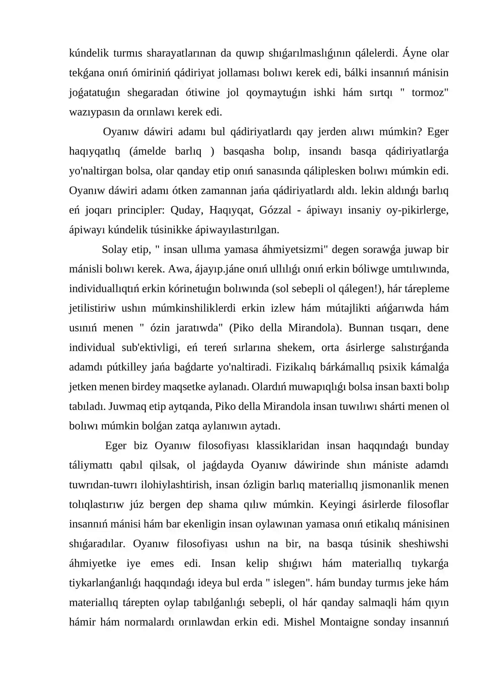 Oyanıw dáwiri mádeniyatındaǵı ómir hám ólim máseleleri hám de onıń filosofiya hám iskusstvodaǵı sáwlesi 3