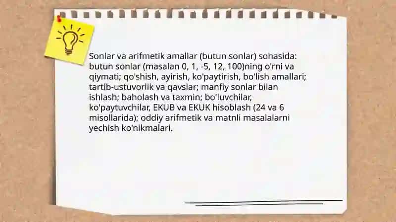 TIMSS xalqaro baholash dasturida matematikaga oid mazmun sohalari 3