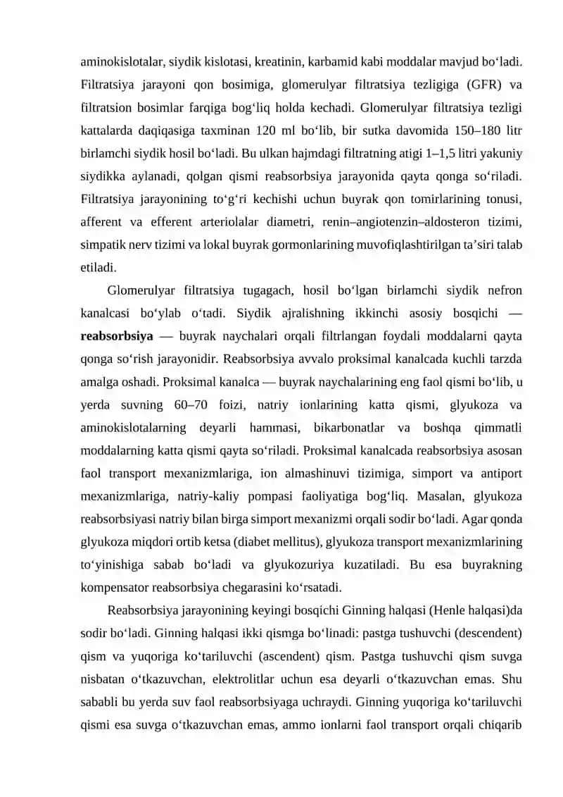 Siydik ajralish mehanizmi va siydik ajralish funksiyasining buzilishi 3
