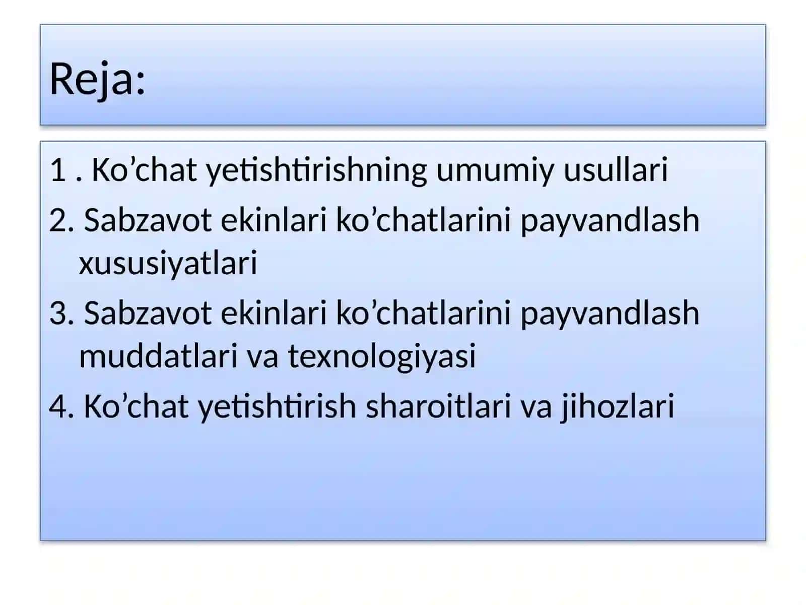 Issiqxonada ko’chat yetishtirish va parvarishlash 3