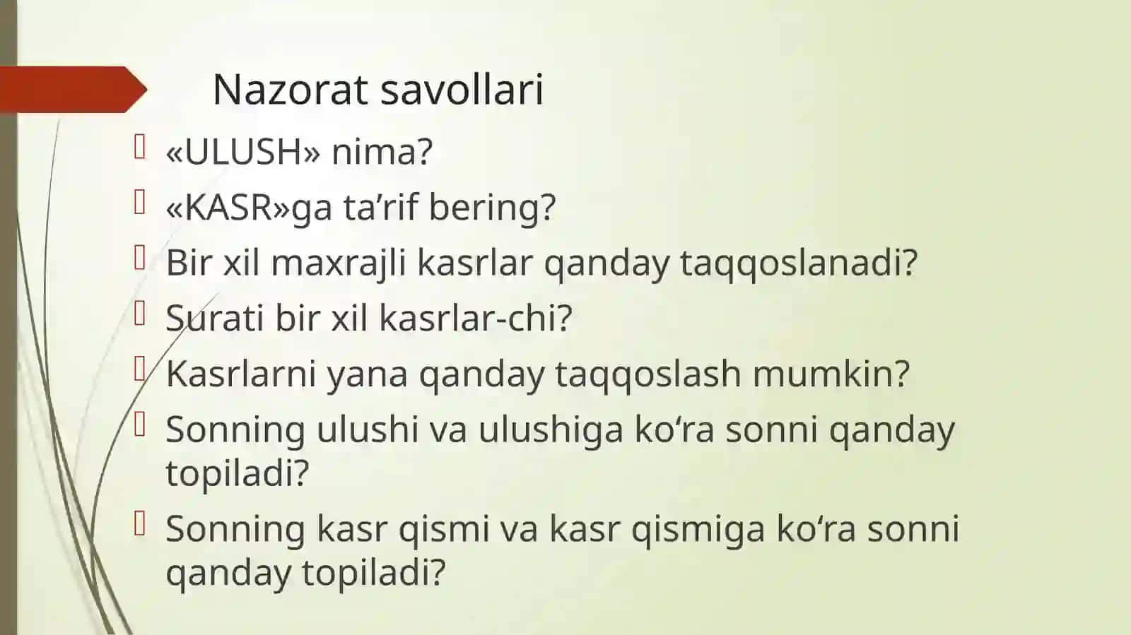Boshlang'ich sinflarda ulush va kasrlarni o’qitish metodikasi 3