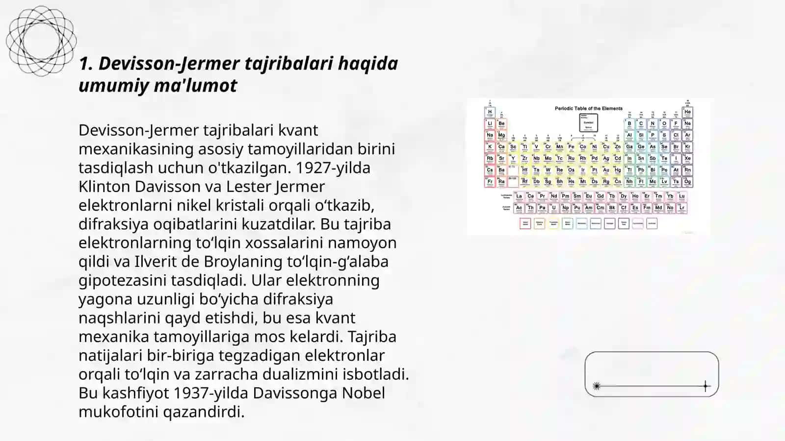 Devisson Jermer va Tomson Tartakovskiy tajribalari 3