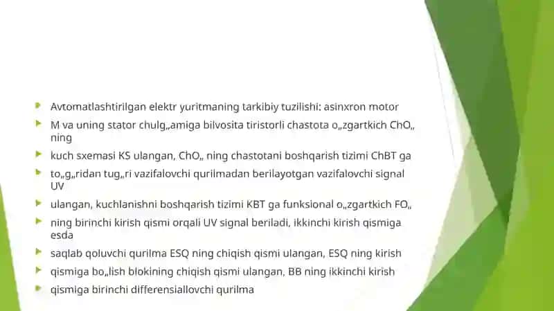 Chastotani o'zgartirib tezligi rostlanadigon energiya tejamkor elektr yurutmalarni tadqiqodlash 3
