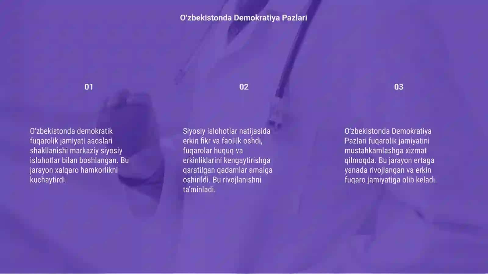 Oʻzbekistonda demokratik fuqarolik jamiyati asoslarining shakllanishi amalga oshirilgan siyosiy islohotlar 3