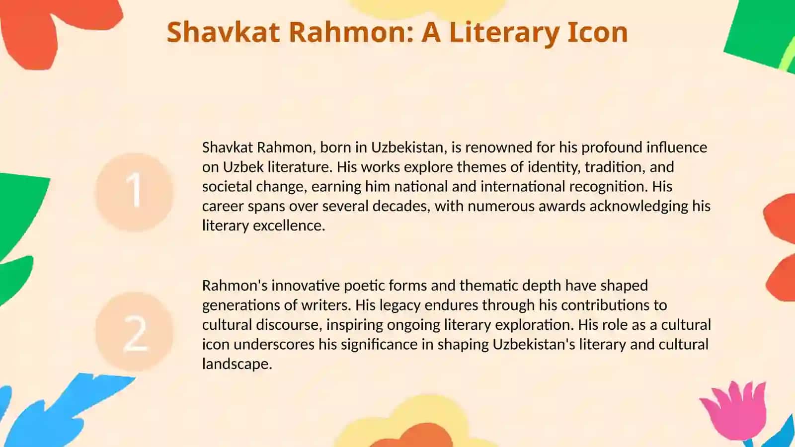 Shavkat Rahmon: A Literary Icon 3