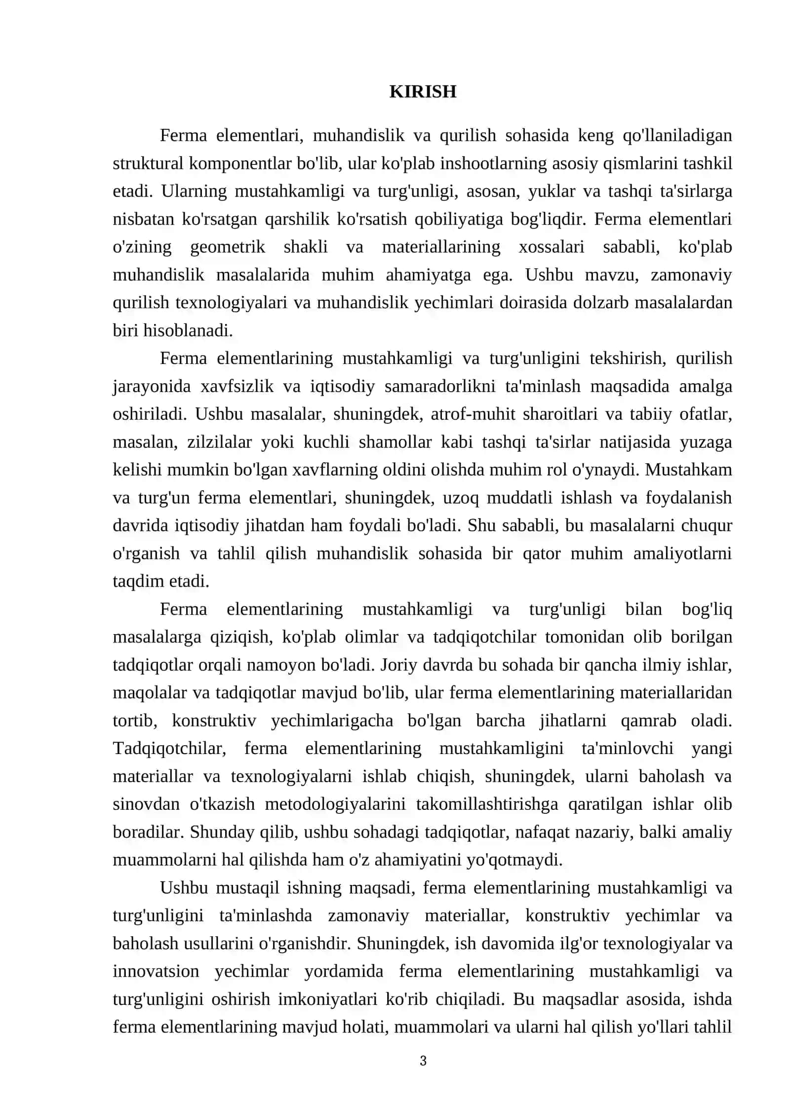 Ferma elementlarining mustahkamligi va turg’unligini tekshirish 3