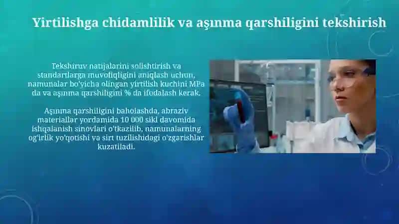 Kimyoviy tolalarning fizik-mexanik ko‘rsatkichlarini baholash usullari 3