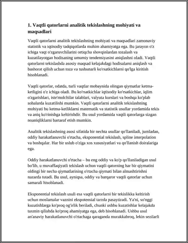 Vaqtli Qatorlarni Analitik Tekislash 3