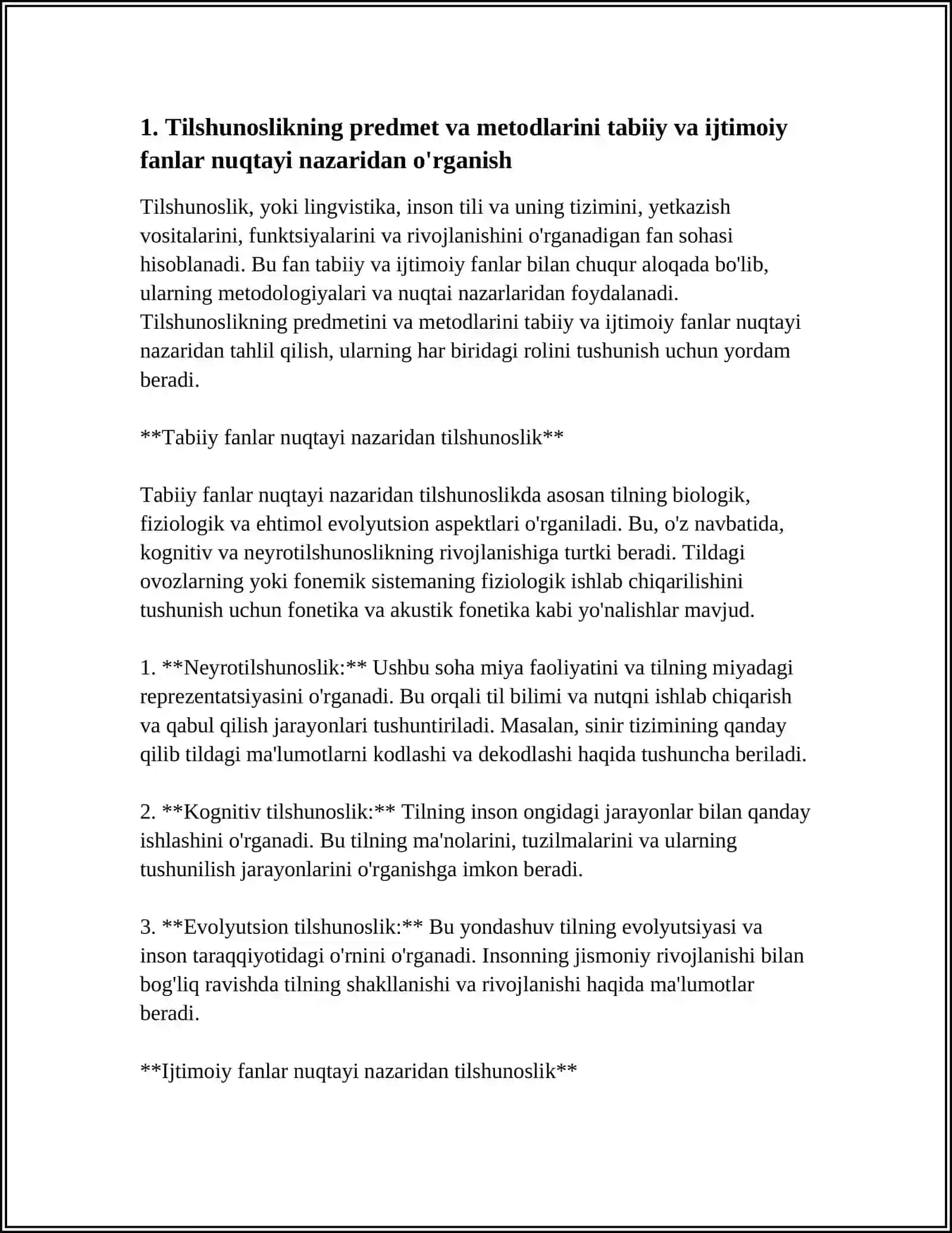 Tilshunoslikning predmet va metodlarini tabiiy va ijtimoiy fanlar nuqtayi nazaridan o'rganish 3