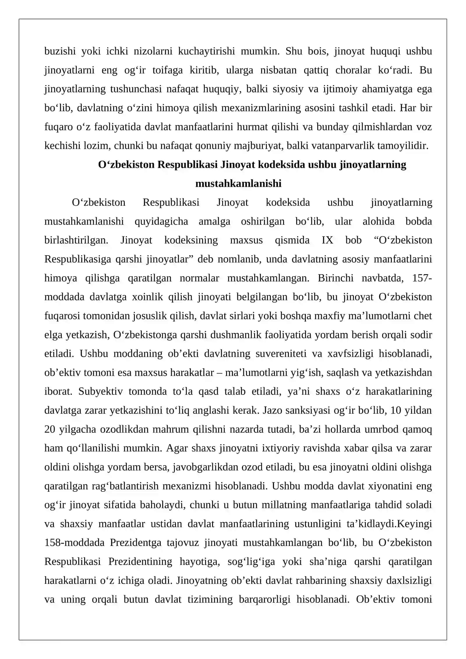 O‘zbekiston Respublikasiga qarshi jinoyatlar huquqiy tahlili 3