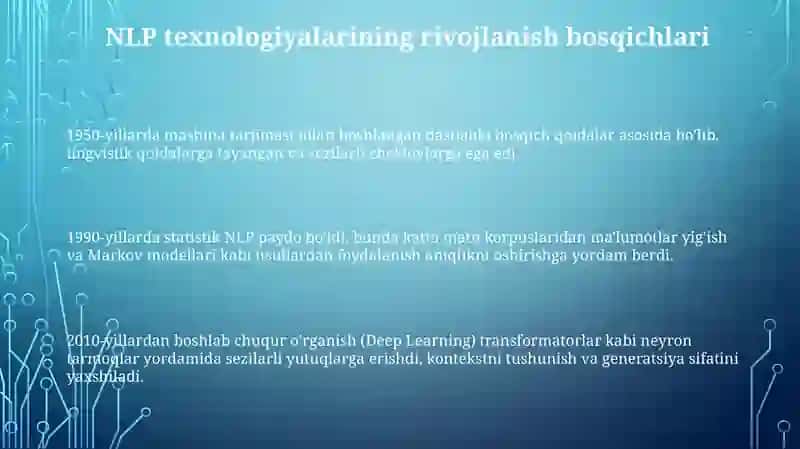 NLP (Natural Language Processing) texnologiyalarining rivojlanish bosqichlari 3