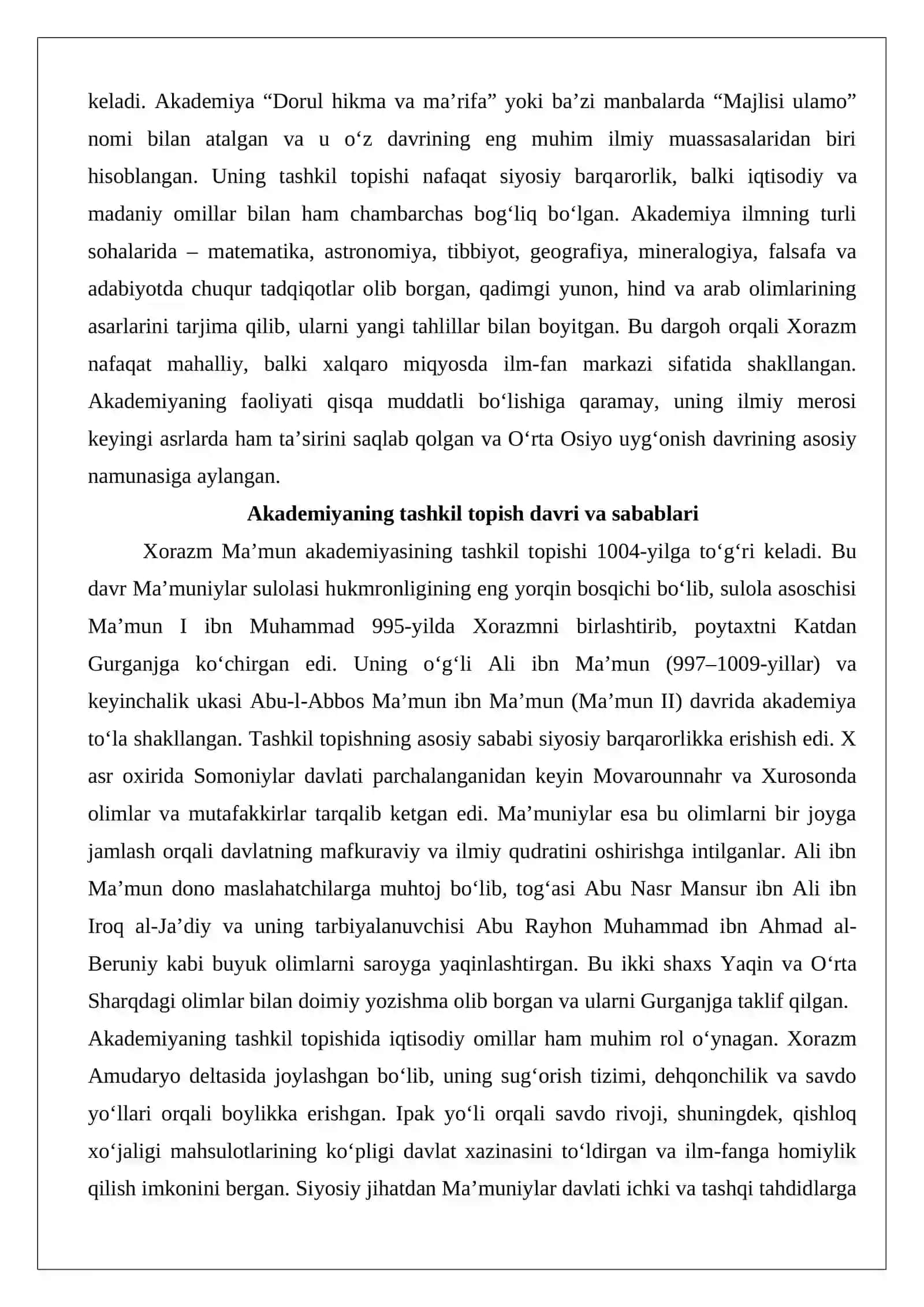 Xorazm Ma’mun akademiyasi va uning faoliyati 3