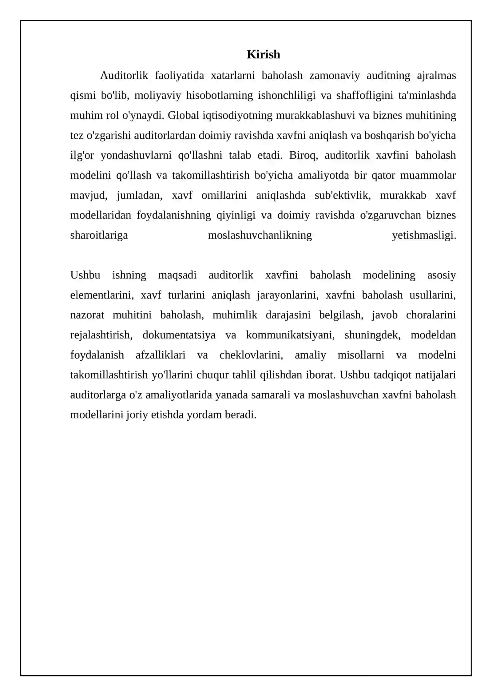 Audit xavfini baholash modeli: Asosiy tushunchalar va elementlar 3