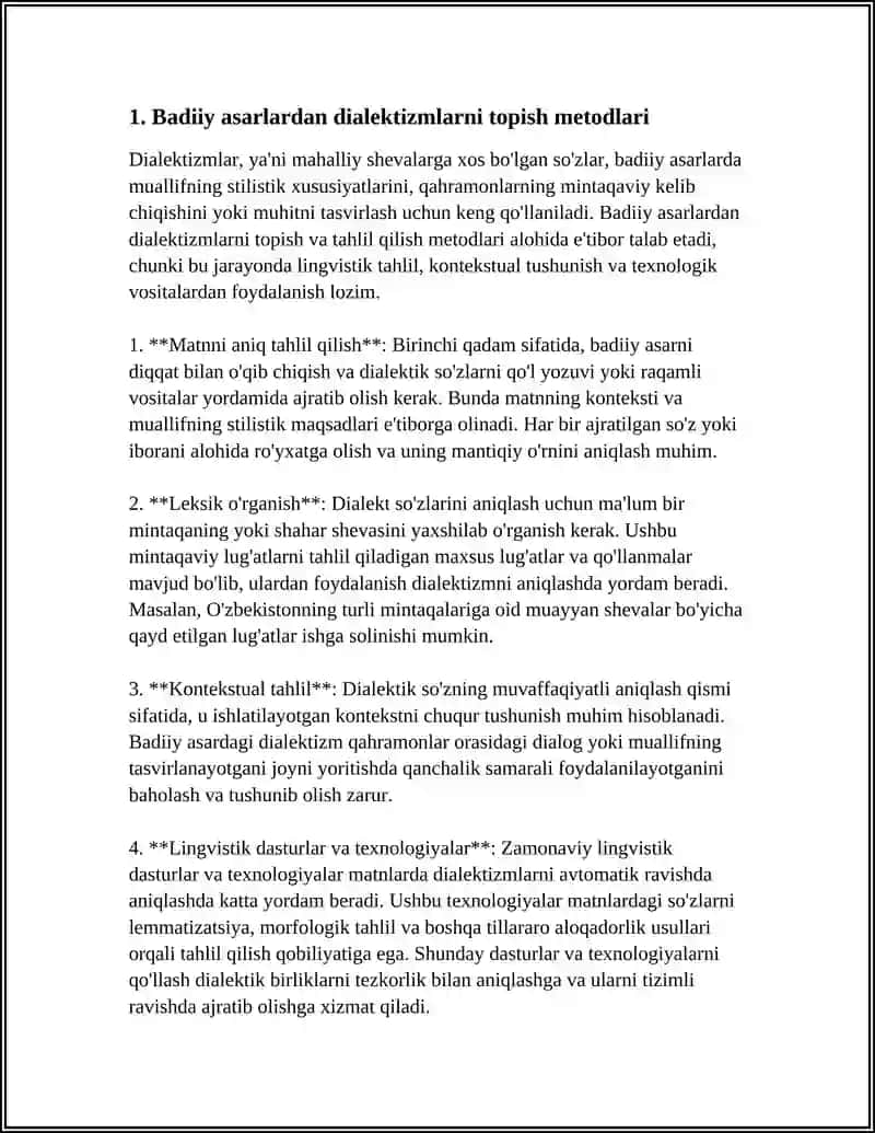 BADIIY ASARLAR MATNIDAN DIALEKTIZMLARNI TOPISH VA IZOHLASH 3
