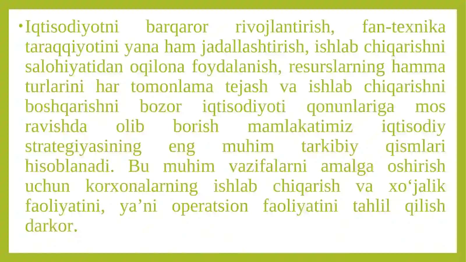 XOʻJALIK YURITUVCHI SUBYEKTLARNING MAHSULOT (ISH, XIZMATLAR) ISHLAB CHIQARISH VA SOTISH HAJMINI TAHLILI 3