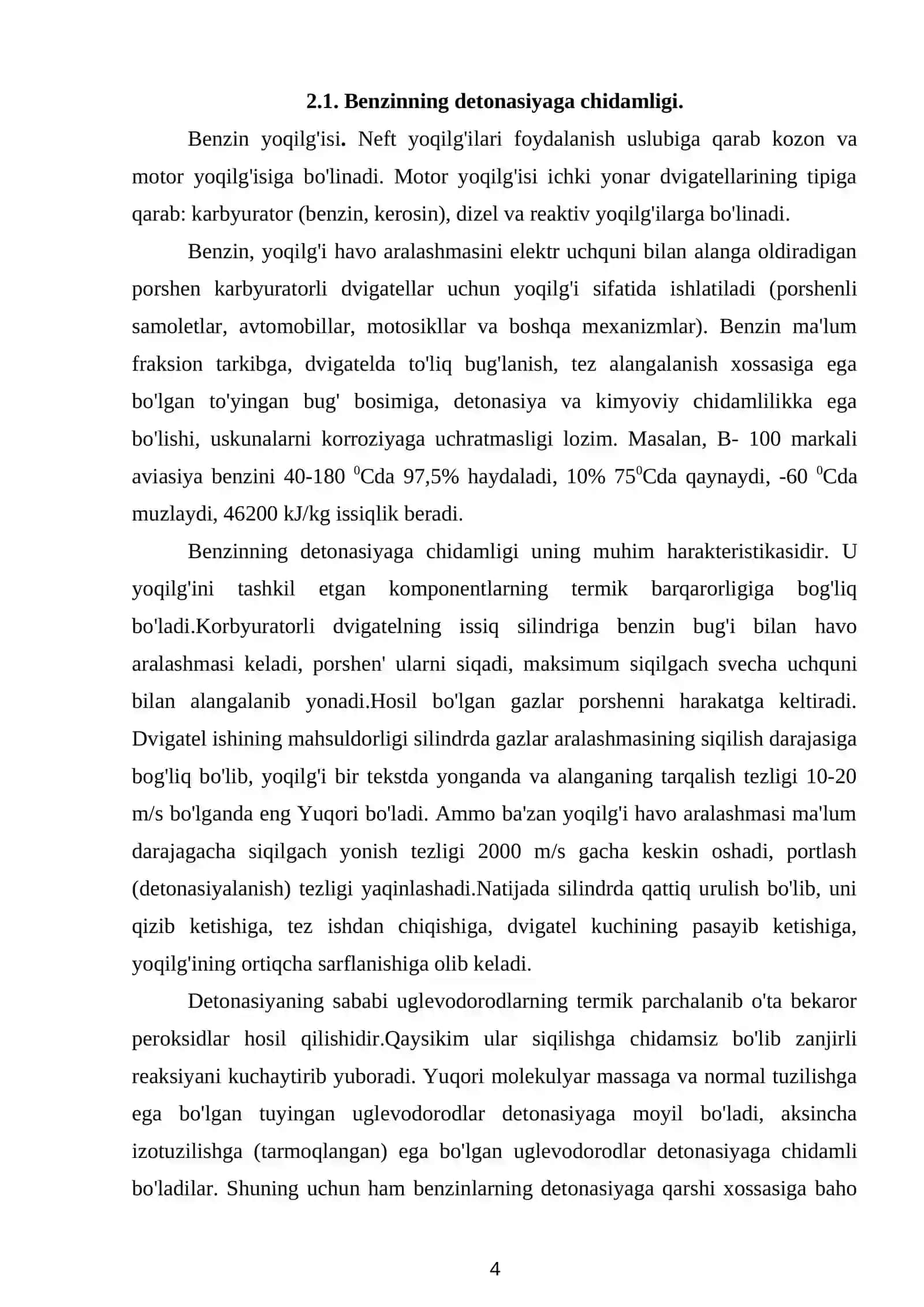Past oktanli benzinni riforming qilish jarayoni 3