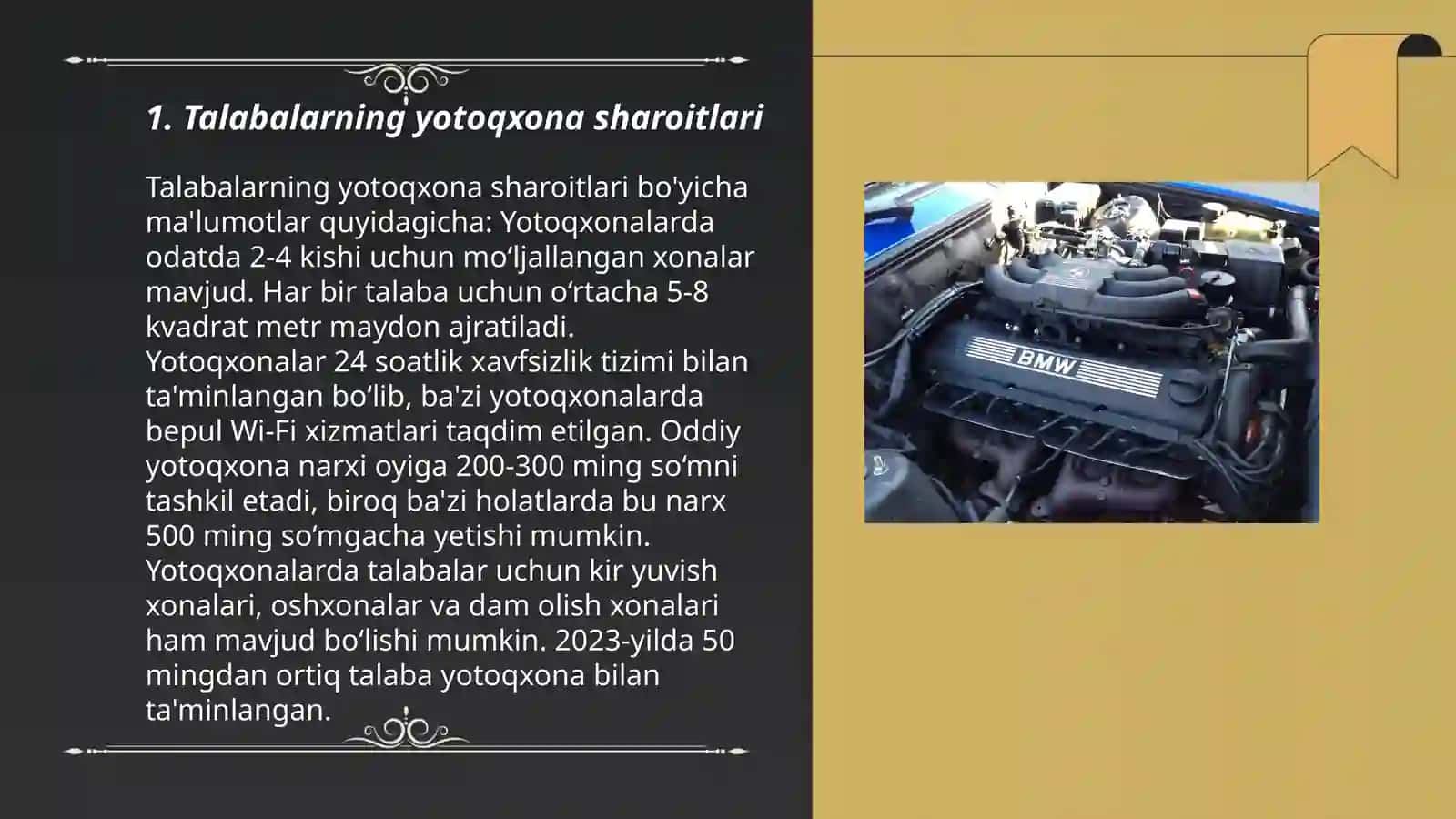 Talabalarning turmush shart-sharoitlari dam olishlari va madaniy hordiqlari 3