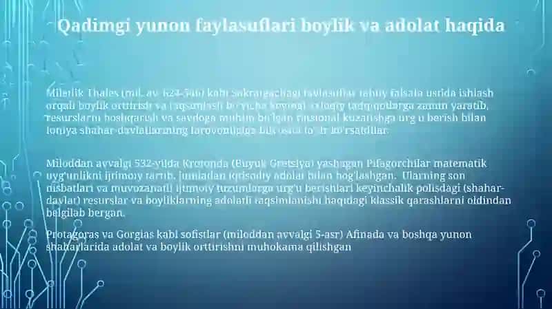 Klassik davrgacha bo'lgan qadimgi iqtisodiy ta'limotlar 3