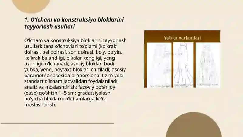 Turli bichimdagi ayollar ko’ylagini konstruksiyalash xususiyatlari 3