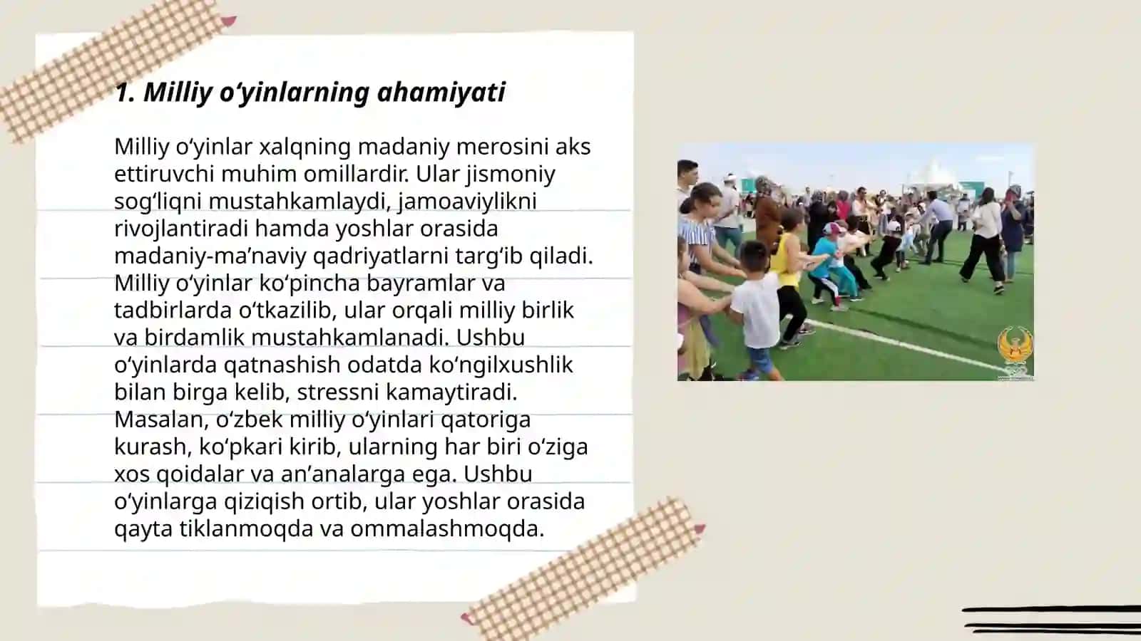 Milliy va harakatli oʻyinlarni oʻrgatish 3